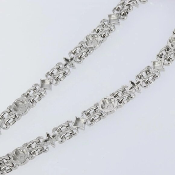 LOUIS VUITTON Chain Shoulder Strap metal 23.6"" Silver LV Auth 150796 - Picture 8 of 9